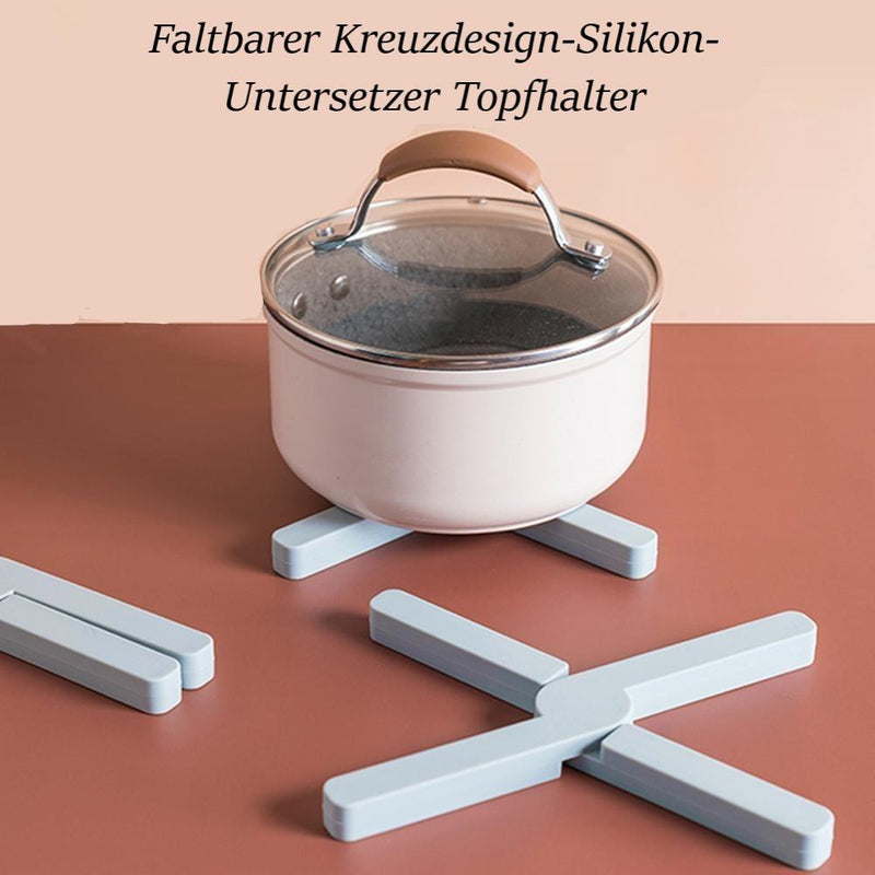 Faltbarer Kreuzdesign-Silikon-Untersetzer Topfhalter