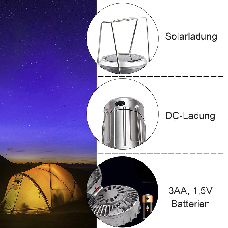 6 in 1 tragbares Outdoor-LED-Campinglicht mit Ventilator