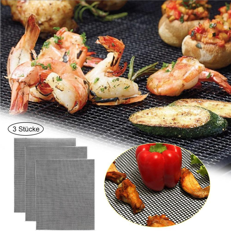 🔥55% Rabatt🔥Teflon Netz Grillmatte antihaft wiederverwendbar, eckig 33x40 cm, 1/3 pc