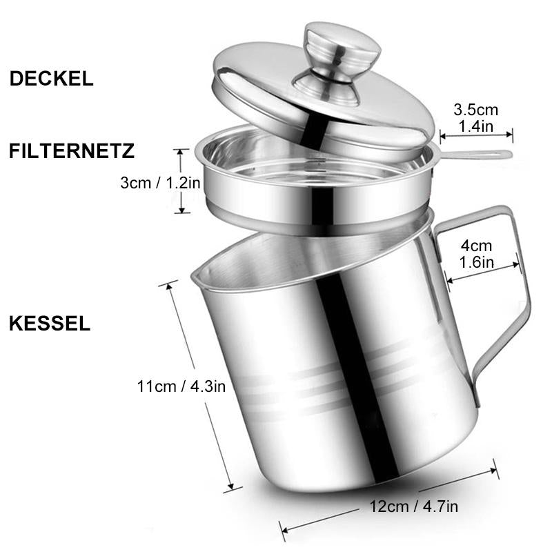 Öltopf aus Edelstahl