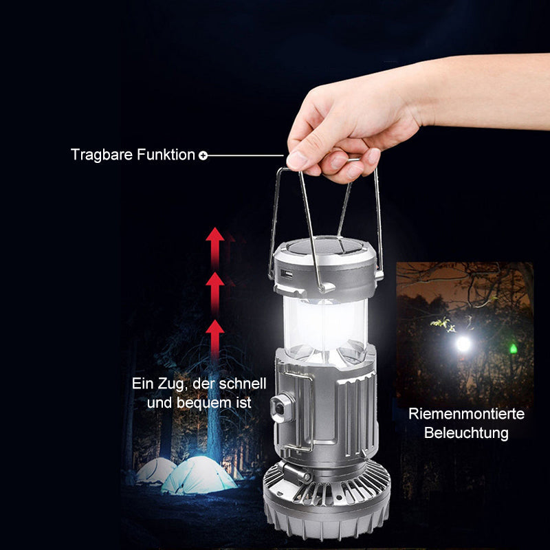 6 in 1 tragbares Outdoor-LED-Campinglicht mit Ventilator