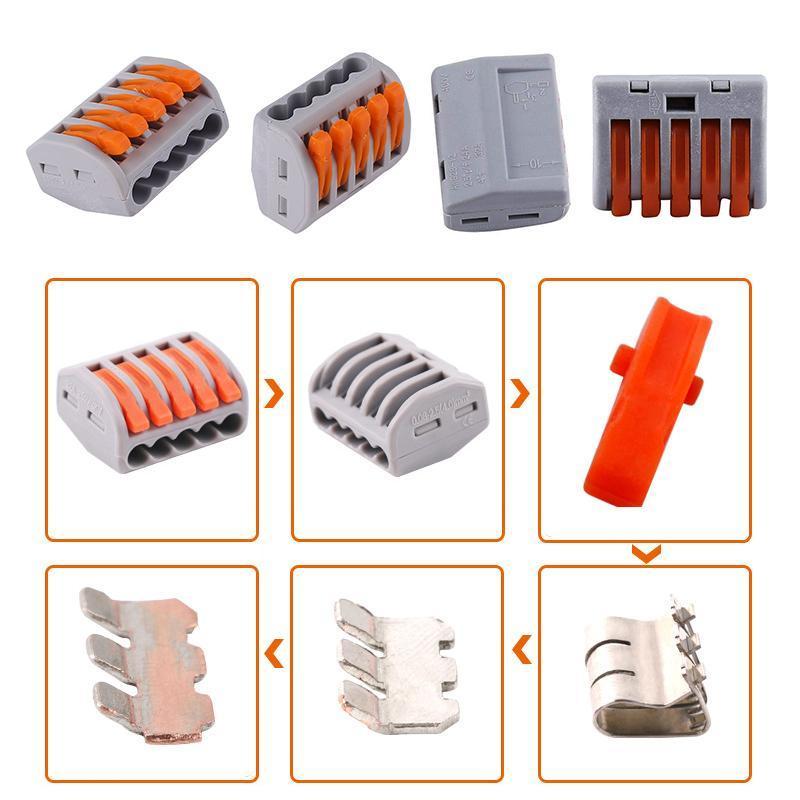 Wiederverwendbarer Federhebel-Anschlussblock Elektrokabelanschlussdraht  